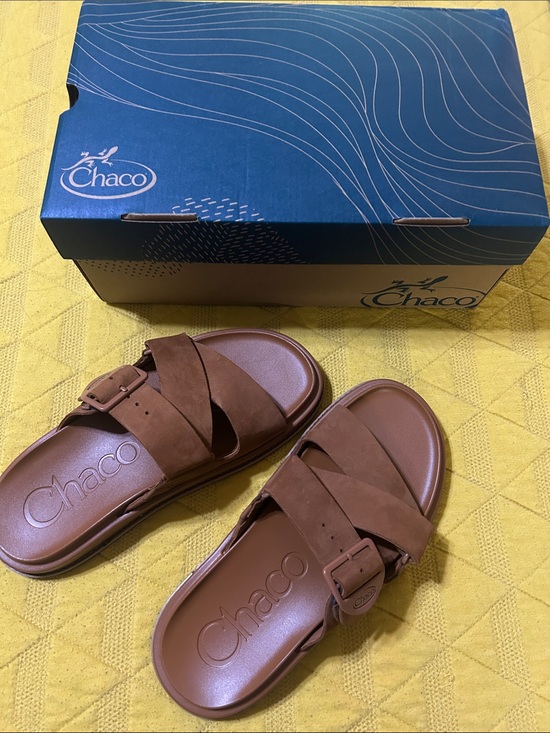 Chaco Shoes - Chaco Women’s Brown Cross-Strap Slide Sandals